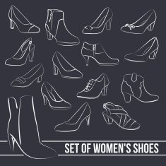 Set in the middle of women's shoes heels painted