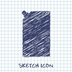 kitchen doodle sketch icon of sause pack