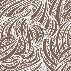 Vector seamless hand-drawn pattern of contour leaves