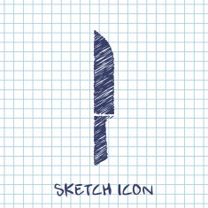 kitchen doodle sketch icon of knife N2