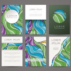 Set of vector design templates Brochures in random colorful style N246