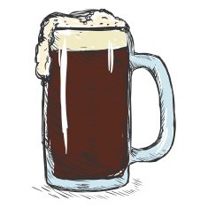 Vector Color Sketch Tankard of Beer