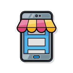 cellphone online shopping doodle N2