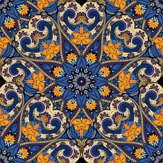 Vector Seamless Colored Ornate Pattern