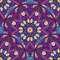 Vector Seamless Colored Ornate Pattern N3