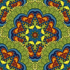 Vector Seamless Colored Ornate Pattern N5