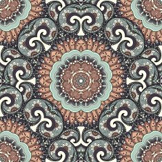 Vector Seamless Colored Ornate Pattern N6