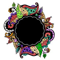 Vector illustration hand drawn floral doodles on a white background