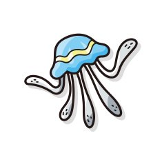sea animal jellyfish doodle N2