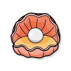 sea animal shell doodle N6