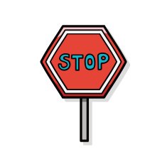 stop sign safety barriers doodle N10
