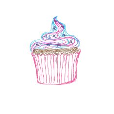 cup cake sketch vector illustration