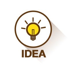 BULB ICON WITH IDEA CONCEPT N2