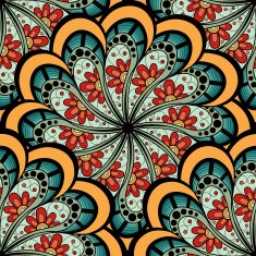 Vector Seamless Colored Ornate Pattern N7