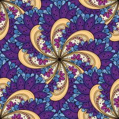 Vector Seamless Colored Ornate Pattern N8