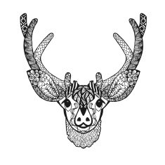 Zentangle stylized baby deer Sketch for tattoo or t-shirt