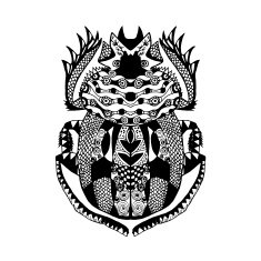 Zentangle stylized scarab Sketch for tattoo poster print t-shirt