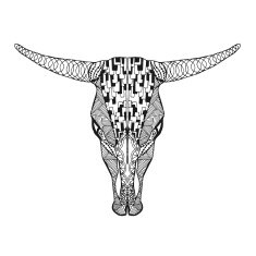 Zentangle stylized bull skull Sketch for tattoo or t-shirt