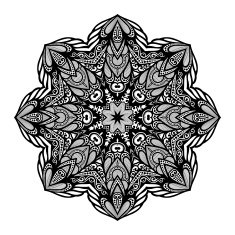 Vector Beautiful Deco Black Mandala N10
