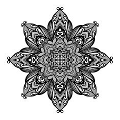 Vector Beautiful Deco Black Mandala N11