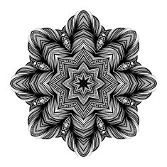 Vector Beautiful Deco Black Mandala N12