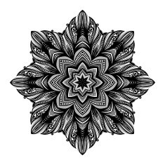 Vector Beautiful Deco Black Mandala N14