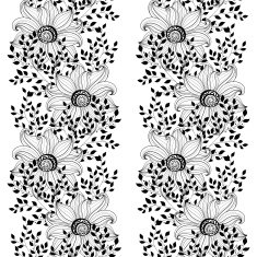 Vector Seamless Monochrome Floral Pattern N41