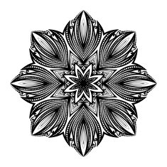 Vector Beautiful Deco Black Mandala N15