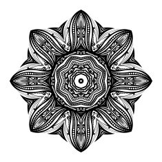 Vector Beautiful Deco Black Mandala N17