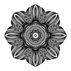 Vector Beautiful Deco Black Mandala N18