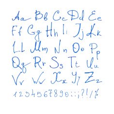 hand drawn vector alphabet and numbers