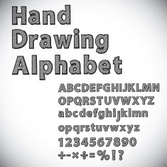 Hand drawing alphabet N2