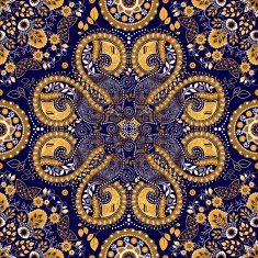 Blue indian seamless pattern