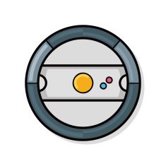 game controller steering wheel doodle