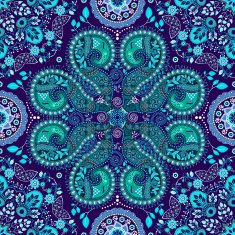 Blue indian seamless pattern N2