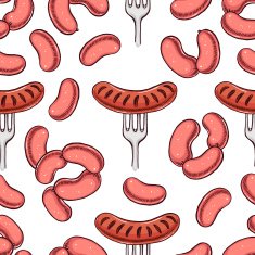 seamless colorful sausages