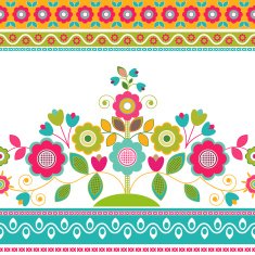 Decorative seamless floral border