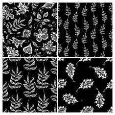 Vector set of seamless nature patterns