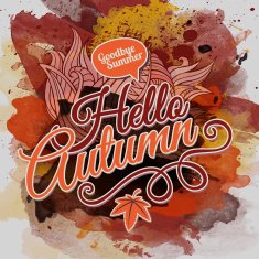 Vector watercolor paint autumn design