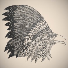 Eagle in oriental tribal ornament N2