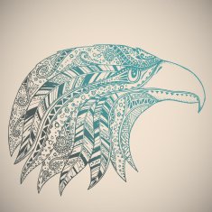 Eagle in oriental tribal ornament N3
