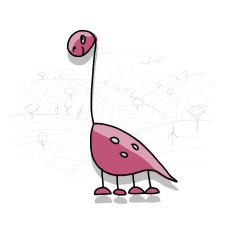 Dinosaur funny sketch for your design N31