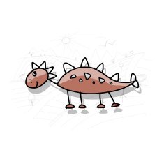 Dinosaur funny sketch for your design N34