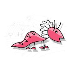 Dinosaur funny sketch for your design N37