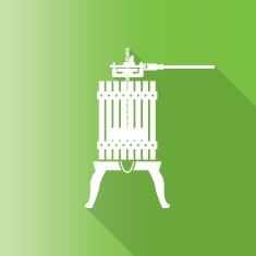 wine press equipment icon with long shadow