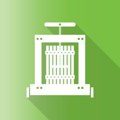 wine press equipment icon with long shadow N2