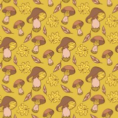 Vector seamless pattern of mushroom