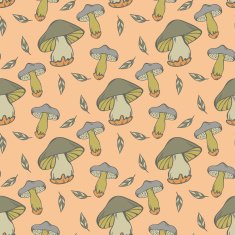 Vector seamless pattern of mushroom N2