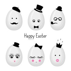 Cute Happy Easter card illustration