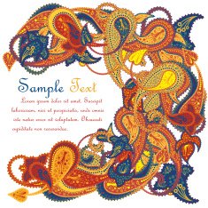 Paisley Pattern Ornate Frame N3